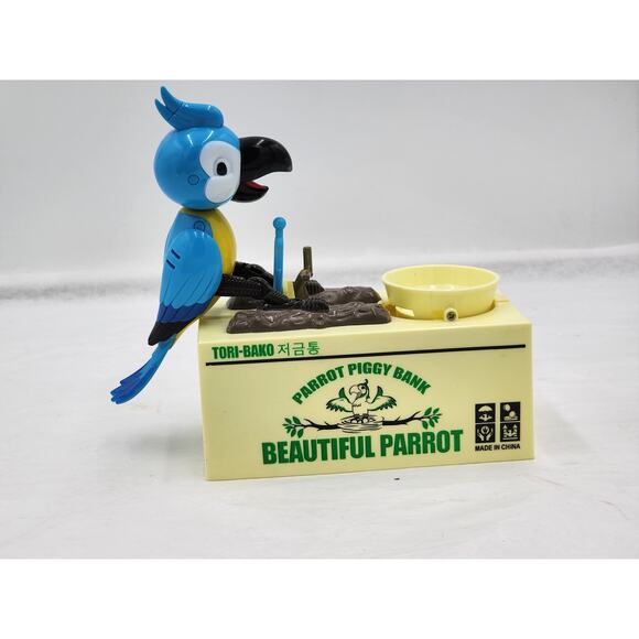 Electronic Piggy Bank Tori-Bako Beautiful Parrot Animal Coin Savings Box Tested - Picture 10 of 10